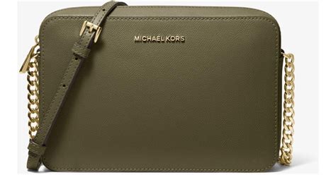 michael kors jet set crossbody olive|Michael Kors Jet Set Large East West Crossbody Bag in Olive .